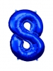 Large Number 8 Blue Foil Balloon N34