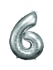 Large Number 6 Silver Foil Balloon N34