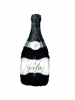 S/Shape Bubbly Wine Bottle Black Foil Balloon P30