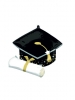 S/SHP Black Grad Cap&White Diploma P30