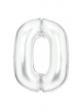 Large Number Silk Lustre 0 White Foil Balloon N34