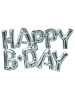 S/Shape Phrase Happy Bday Silver P60